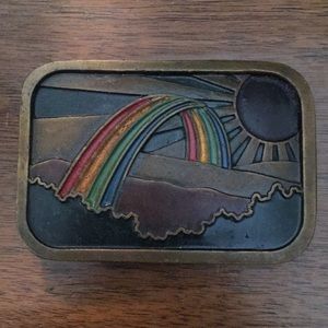 Vintage 80’s Rainbow Belt Buckle